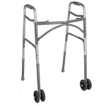 Drive Medical 10220-1WW Heavy Duty Bariatric Two Button Walker with Wheels