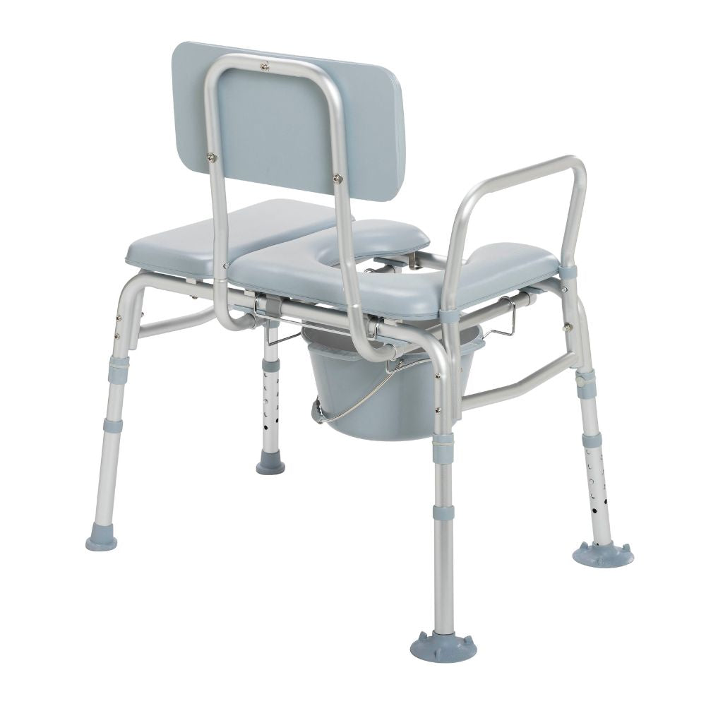 Padded Seat Transfer Bench Commode Opening
