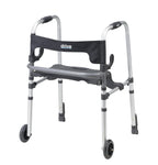 Drive Medical 10233 Clever Lite LS Walker Rollator with Seat and Push Down Brakes