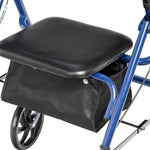 Drive Medical 10257BL-1 Four Wheel Rollator Rolling Walker with Fold Up Removable Back Support, Blue