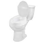 Drive Medical 12065 Raised Toilet Seat with Lock and Lid, Standard Seat, 4