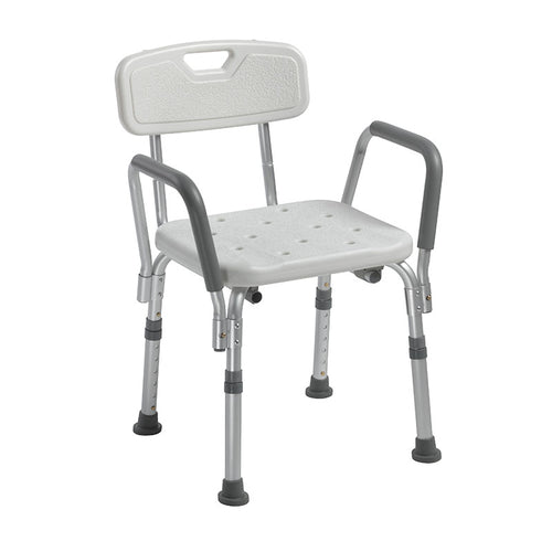 Drive Medical 12445KD-1 Knock Down Bath Bench with Back and Padded Arms