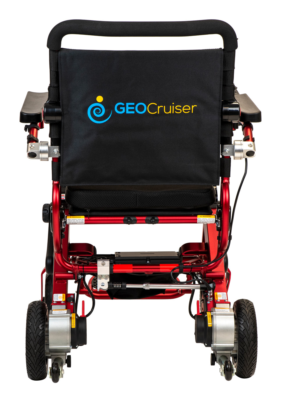 Geo Cruiser Elite EX Compact Lightweight Folding Power Wheelchair Red
