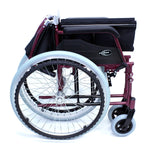 Karman LT-980 18 inch Seat 24 lbs. Ultra Lightweight Wheelchair with Elevating Legrest in Merlot Mica