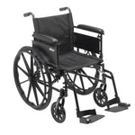 Drive Medical CX416ADFA-SF Cruiser X4 Lightweight Dual Axle Wheelchair with Adjustable Detachable Arms, Full Arms, Swing Away Footrests, 16