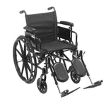 Drive Medical CX418ADDA-ELR Cruiser X4 Lightweight Dual Axle Wheelchair with Adjustable Detachable Arms, Desk Arms, Elevating Leg Rests, 18