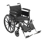 Drive Medical CX418ADFA-ELR Cruiser X4 Lightweight Dual Axle Wheelchair with Adjustable Detachable Arms, Full Arms, Elevating Leg Rests, 18