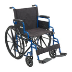 Drive Medical BLS18FBD-SF Blue Streak Wheelchair with Flip Back Desk Arms, Swing Away Footrests, 18