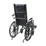 Drive Medical SSP18RBDDAV Silver Sport Full-Reclining Wheelchair, Desk Arms, 18