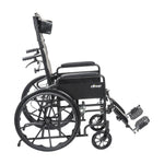 Drive Medical SSP20RBDFAV Silver Sport Full-Reclining Wheelchair, Full Arms, 20