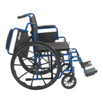 Drive Medical BLS18FBD-SF Blue Streak Wheelchair with Flip Back Desk Arms, Swing Away Footrests, 18