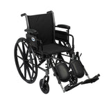 Drive Medical K318ADDA-ELR Cruiser III Light Weight Wheelchair with Flip Back Removable Arms, Adjustable Height Desk Arms, Elevating Leg Rests, 18