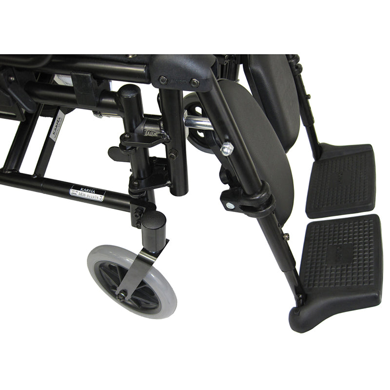 KM-5000-TP reclining wheelchair in use by a senior passenger