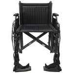 Karman KN-924 24 inch Seat Heavy Duty Wheelchair with Removable Armrest and Adjustable Seat Height
