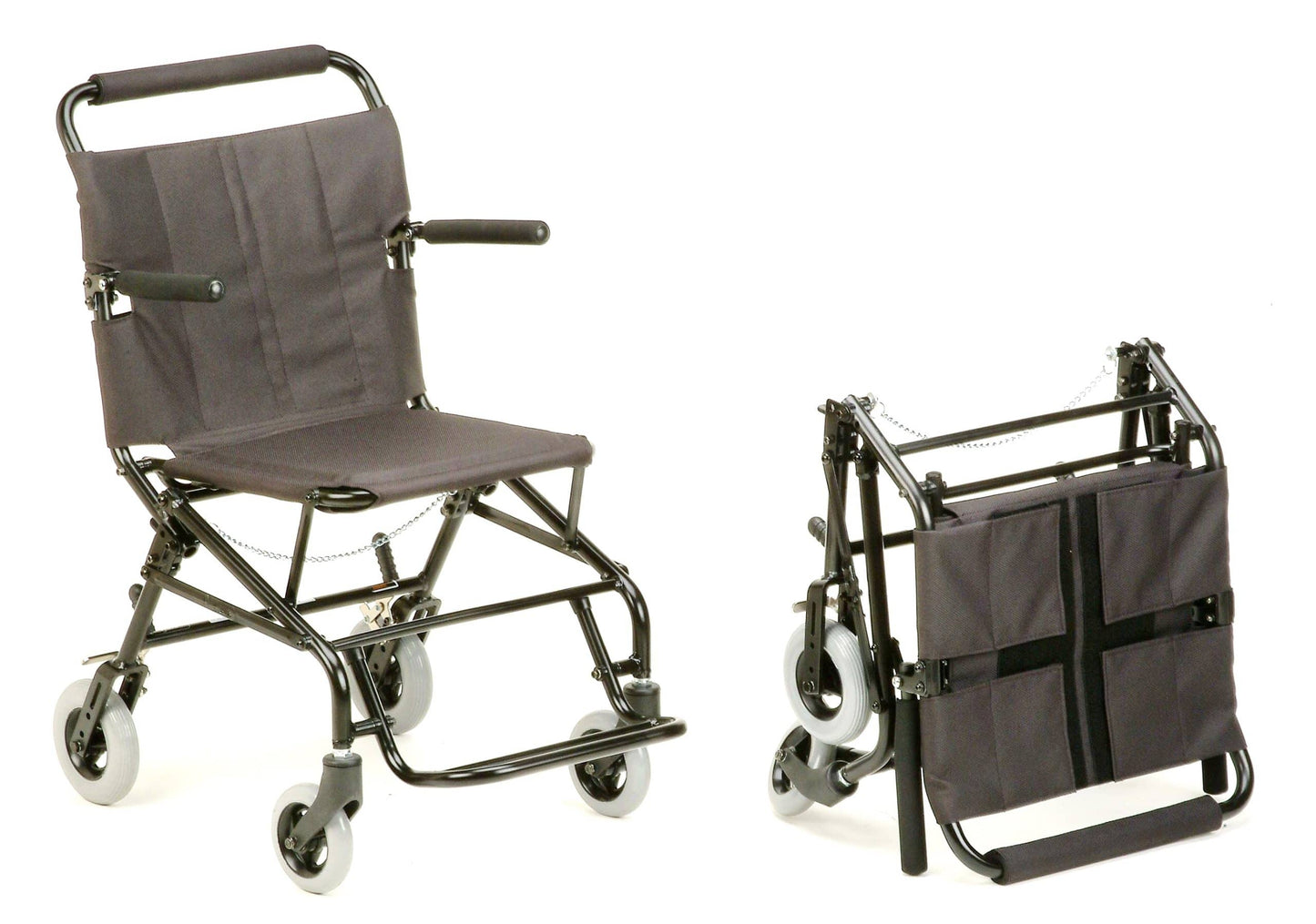 KMTV10A 14.9 lbs Travel Wheelchair with Flip-up Footplate