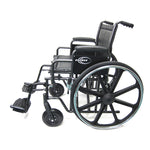Karman KN-926 26 inch Seat Heavy Duty Wheelchair with Removable Armrest and Adjustable Seat Height