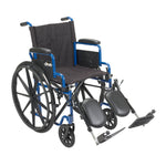Drive Medical BLS18FBD-ELR Blue Streak Wheelchair with Flip Back Desk Arms, Elevating Leg Rests, 18