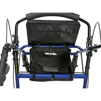 Drive Medical R726BL Rollator Rolling Walker with 6" Wheels, Fold Up Removable Back Support and Padded Seat, Blue
