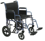 Drive Medical BTR22-B Bariatric Heavy Duty Transport Wheelchair with Swing Away Footrest, 22