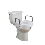 Drive Medical RTL12027RA Elevated Raised Toilet Seat with Removable Padded Arms, Standard Seat