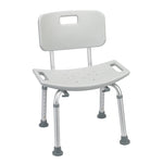 Drive Medical RTL12202KDR Bathroom Safety Shower Tub Bench Chair with Back, Gray