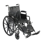 Drive Medical SSP218DDA-ELR Silver Sport 2 Wheelchair, Detachable Desk Arms, Elevating Leg Rests, 18