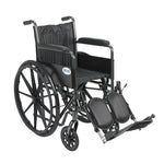 Drive Medical SSP218FA-ELR Silver Sport 2 Wheelchair, Non Removable Fixed Arms, Elevating Leg Rests, 18