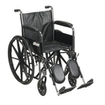 Drive Medical SSP220DFA-ELR Silver Sport 2 Wheelchair, Detachable Full Arms, Elevating Leg Rests, 20