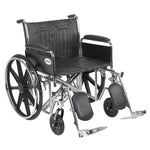Drive Medical STD24ECDFA-ELR Sentra EC Heavy Duty Wheelchair, Detachable Full Arms, Elevating Leg Rests, 24