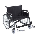 Drive Medical STD28ECDFA-SF Sentra EC Heavy Duty Extra Wide Wheelchair, Detachable Full Arms, Swing away Footrests, 28