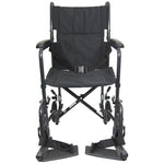Karman LT-2019 19 inch Seat 19 lbs. Lightweight Transport Chair with Removable Footrest in Black