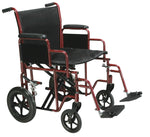 Drive Medical BTR22-R Bariatric Heavy Duty Transport Wheelchair with Swing Away Footrest, 22