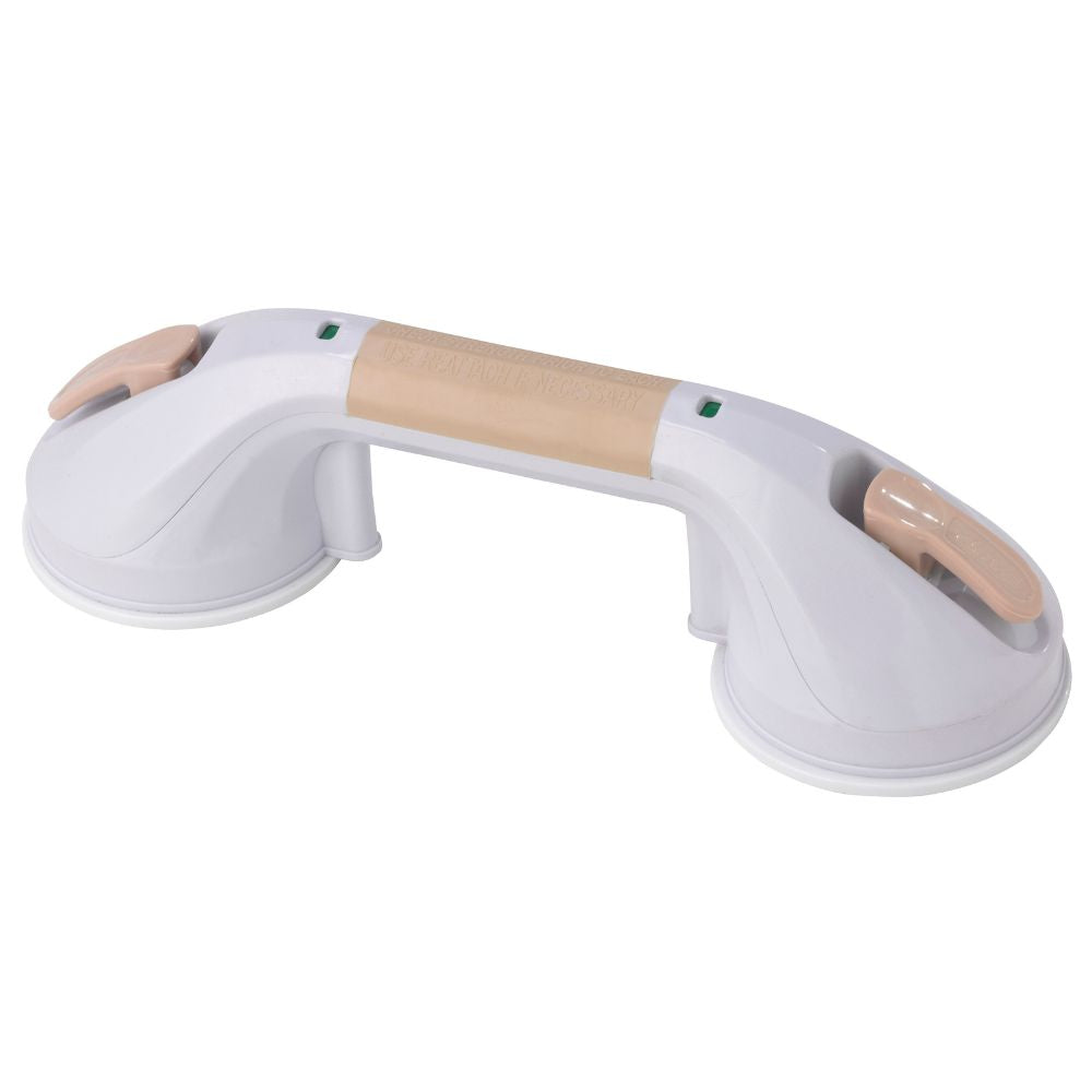 12 Inch Suction Grab Bar Bathroom White Beige