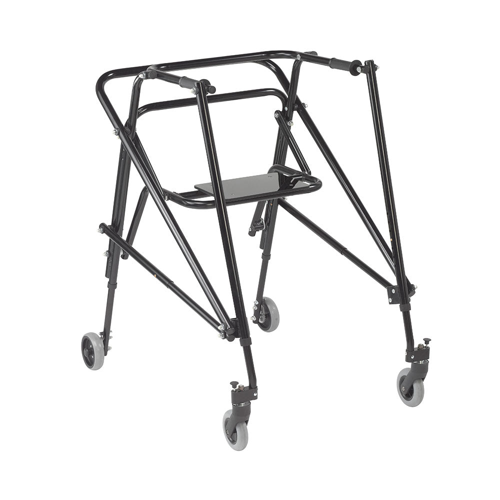 Nimbo 2G Lightweight Posterior Walker with Seat, Extra Large, Emperor Black