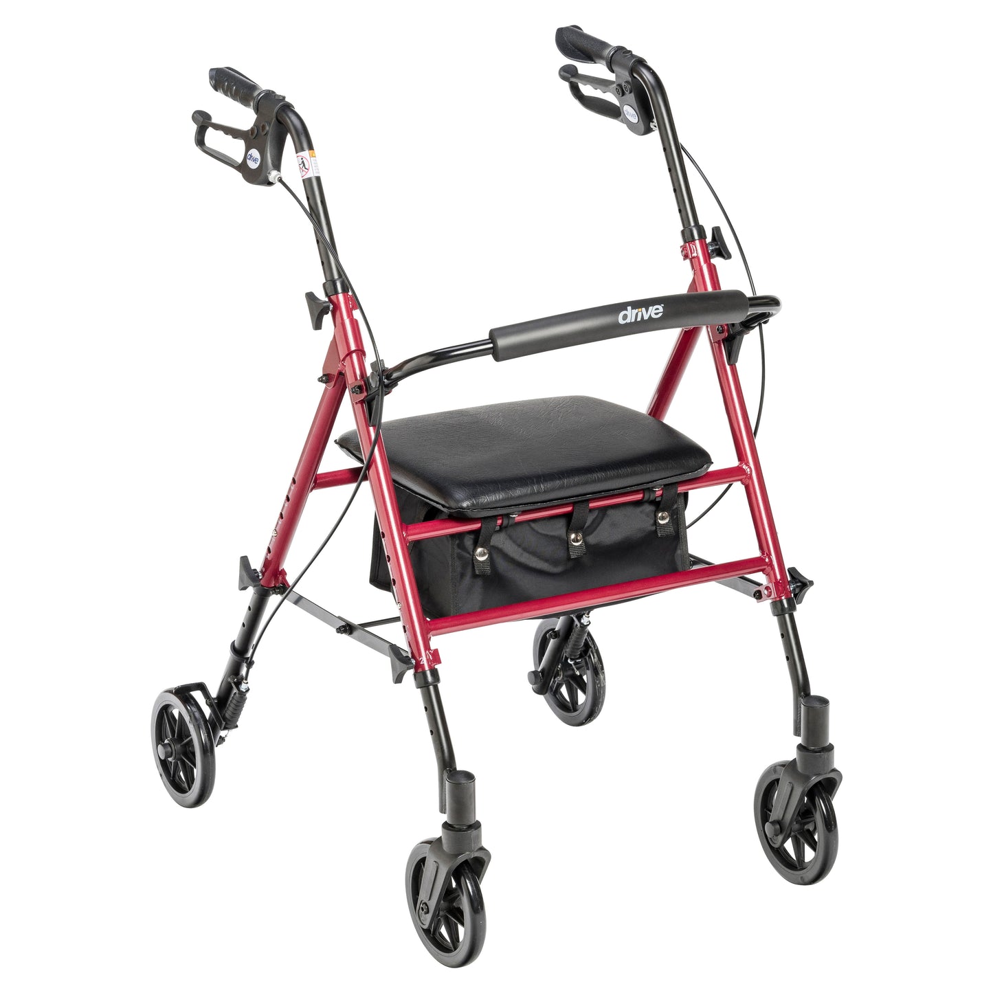 Adjustable Height Rollator Rolling Walker with 6" Wheels