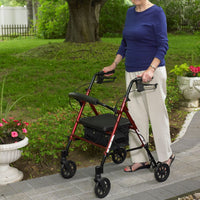 Adjustable Height Rolling Walker With 6 Inch Wheels Blue