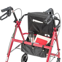 Adjustable Height Rolling Walker With 6 Inch Wheels Red