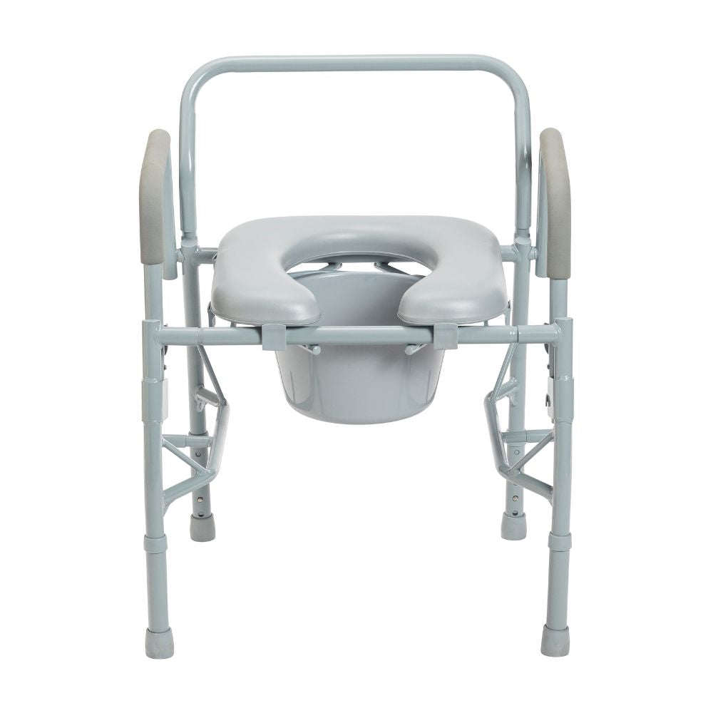 Adjustable Steel Drop Arm Bedside Commode With Arms