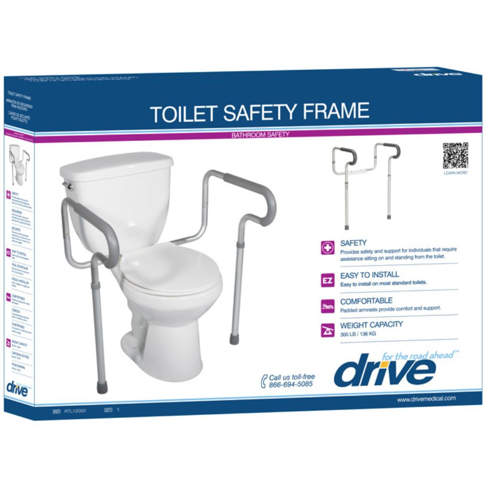 Adjustable Toilet Safety Frame Padded Arms