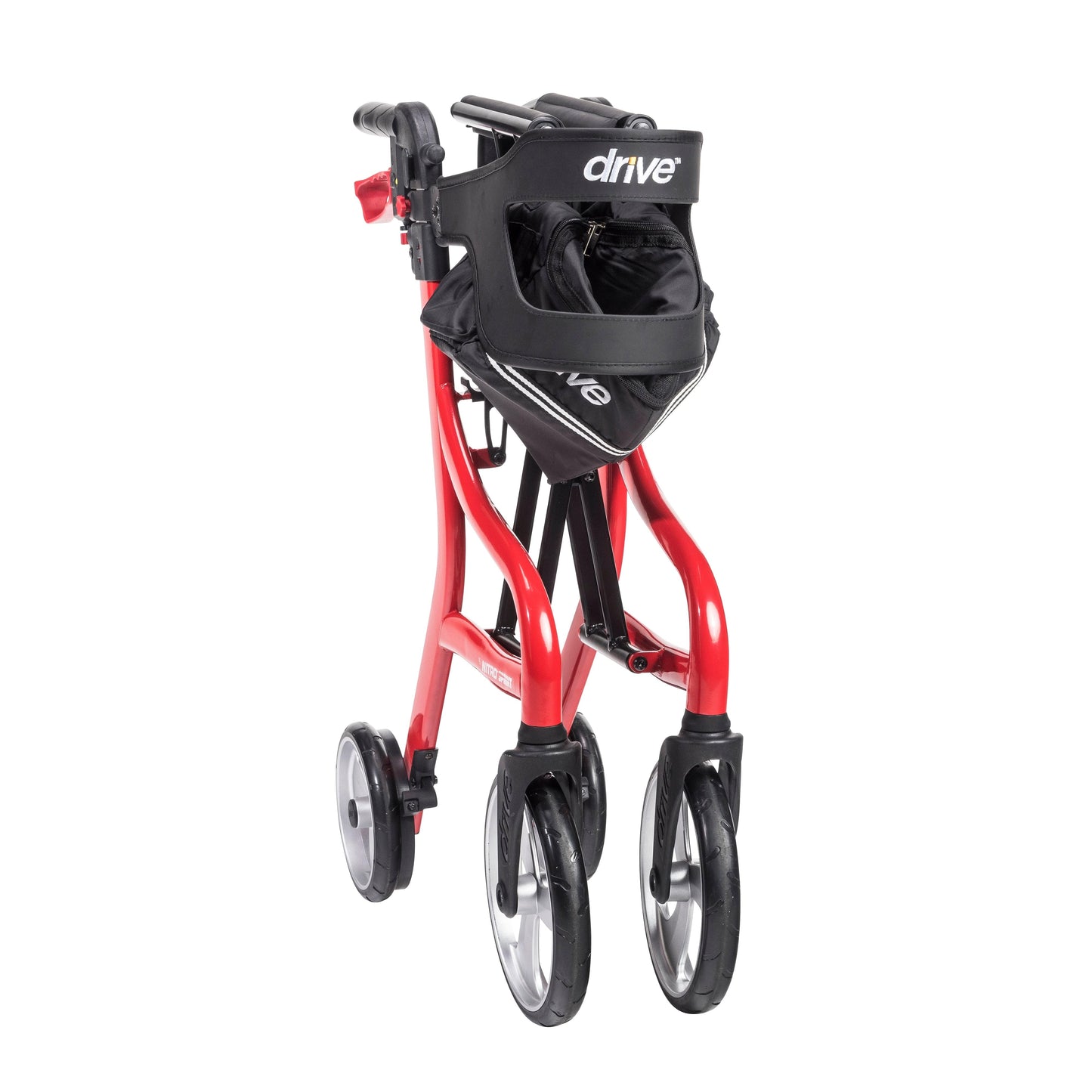 Drive Medical 102662RD Nitro Sprint Rollator Rolling Walker, Red