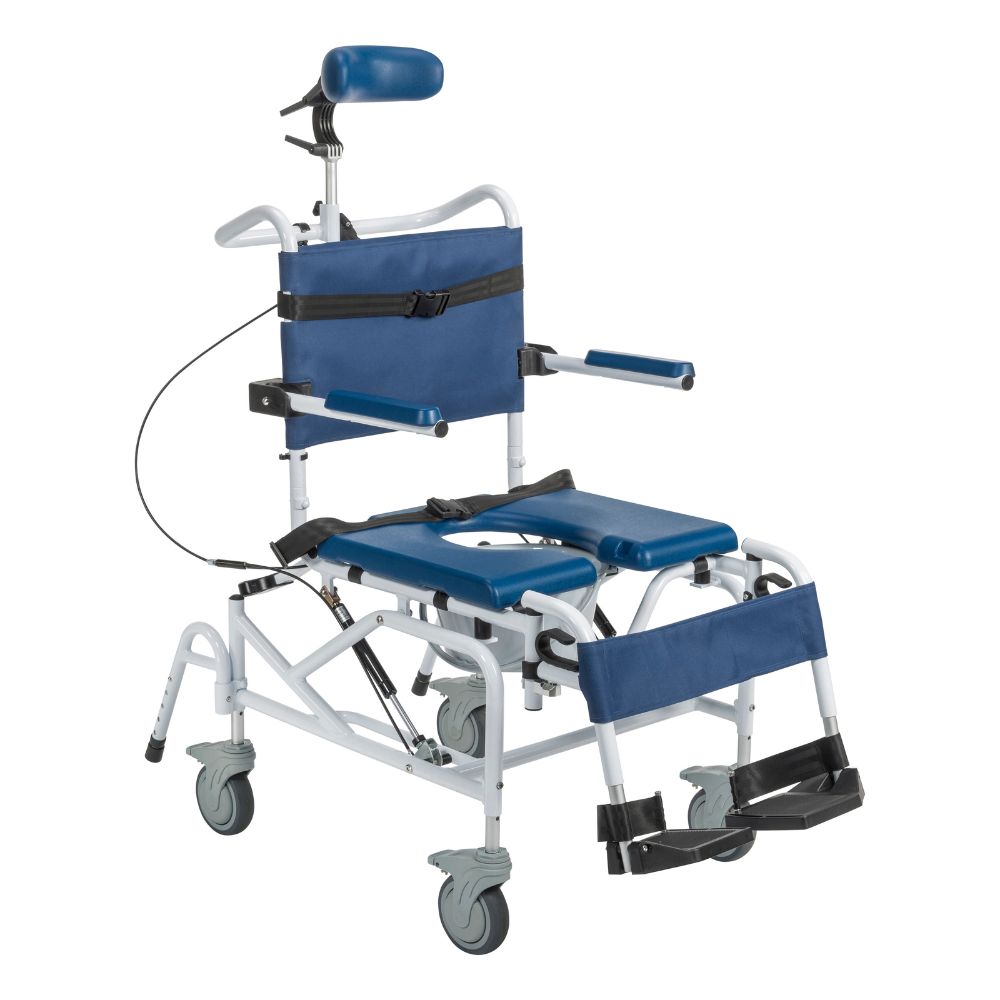 Aluminum Rehab Shower Chair Commode Tilting