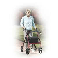 Aluminum Rollator Rolling Walker Red Padded Seat