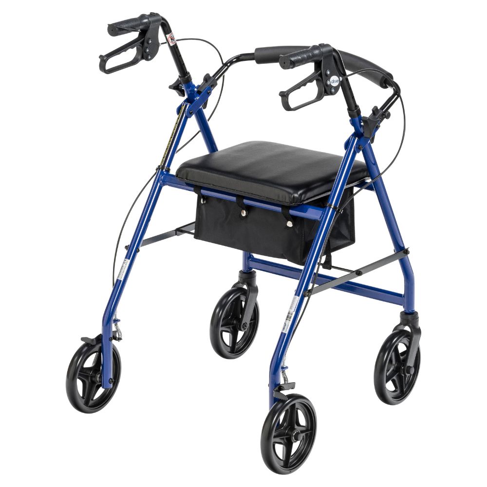 Aluminum Rollator Walker Fold Up Design Blue