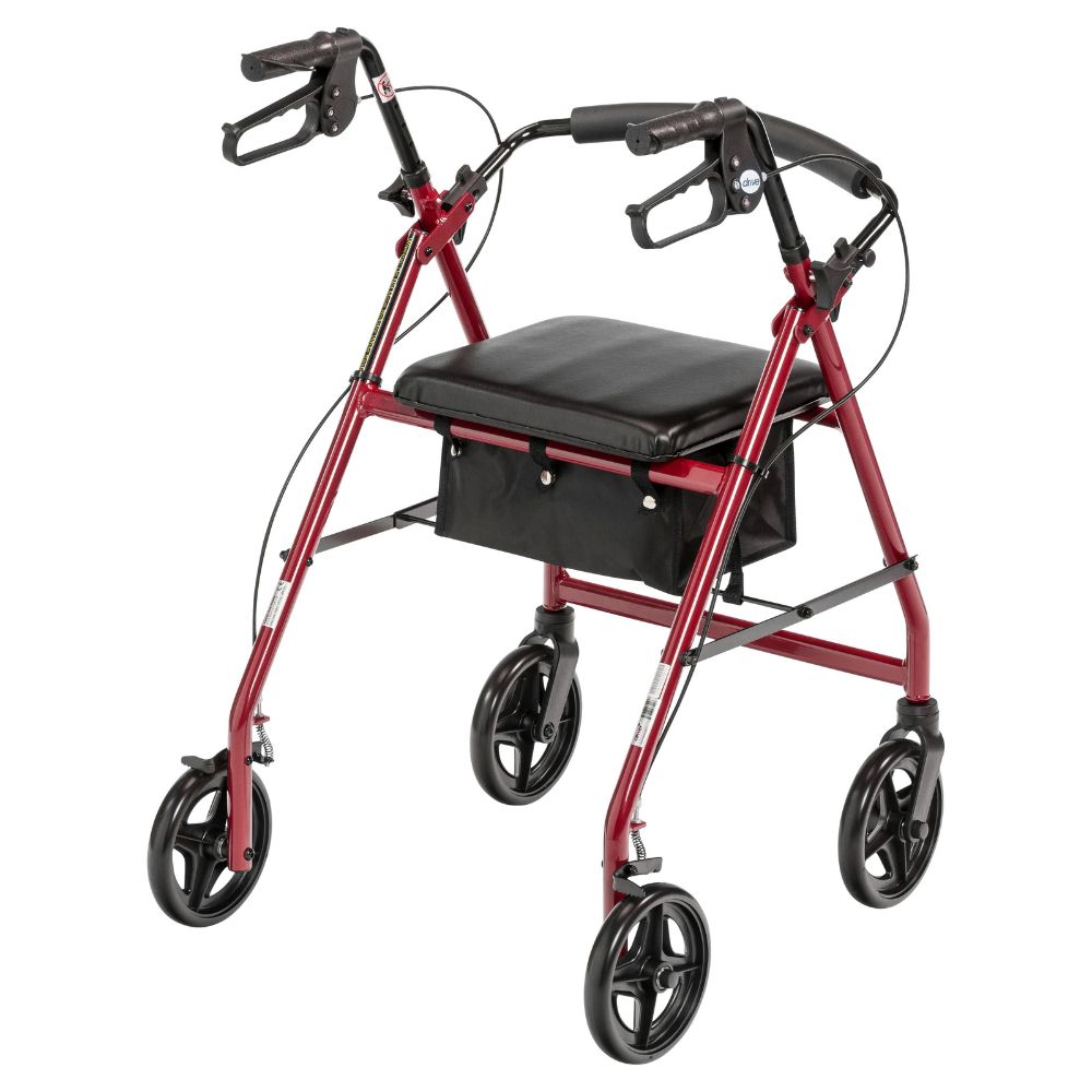 Aluminum Rollator Walker Fold Up Design Red