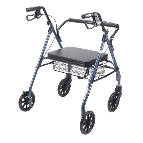 Bariatric Rolling Walker Large Seat Blue Frame