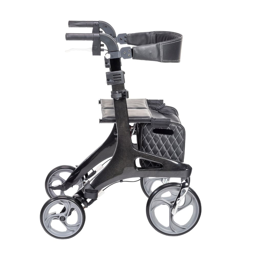 Black Nitro Elite Rollator Carbon Fiber Design