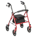 Blue Four Wheel Rollator Walker With Removable Back