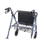 Drive Medical 10215BL-1 Heavy Duty Bariatric Rollator Rolling Walker with Large Padded Seat, Blue