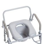 Comfortable Steel Drop Arm Bedside Commode With Padded Seats