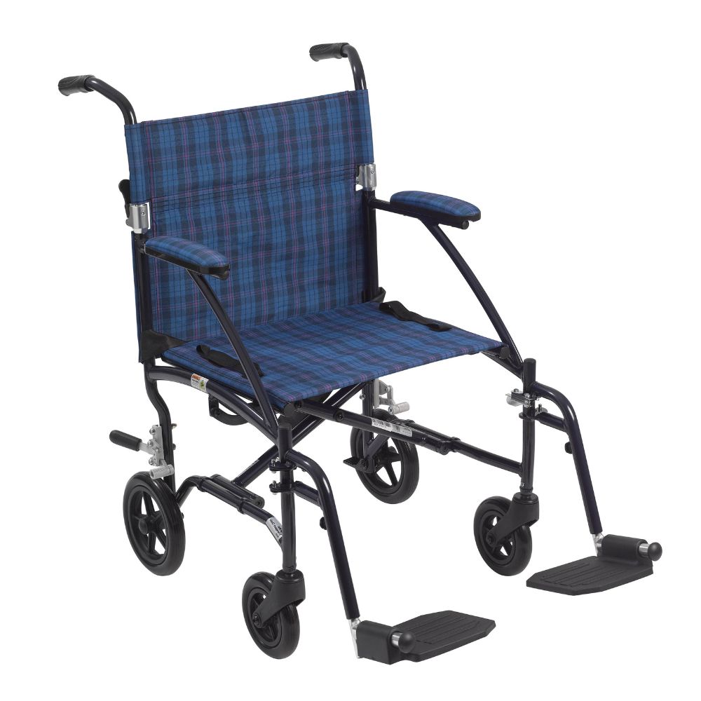 Compact Fly Lite Transport Wheelchair Burgundy